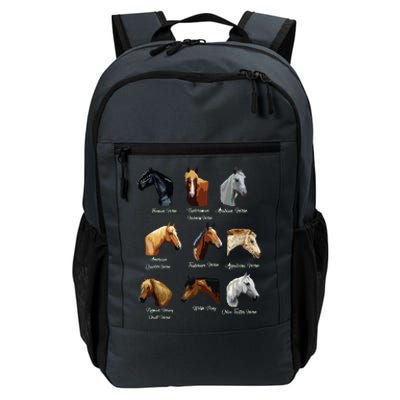 Horse Breeds Equestrian Horseback Riding Gift Daily Commute Backpack