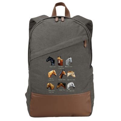 Horse Breeds Equestrian Horseback Riding Gift Cotton Canvas Backpack