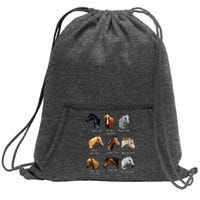 Horse Breeds Equestrian Horseback Riding Gift Sweatshirt Cinch Pack Bag