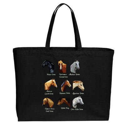 Horse Breeds Equestrian Horseback Riding Gift Cotton Canvas Jumbo Tote