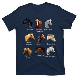 Horse Breeds Equestrian Horseback Riding Gift T-Shirt