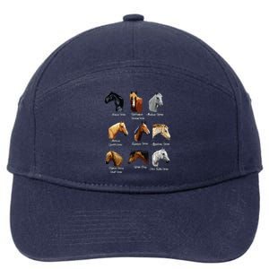 Horse Breeds Equestrian Horseback Riding Gift 7-Panel Snapback Hat