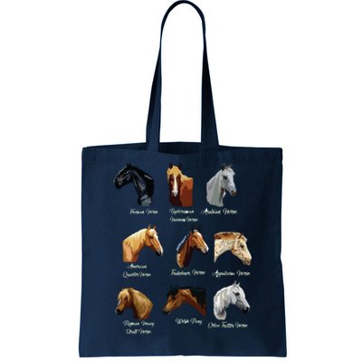 Horse Breeds Equestrian Horseback Riding Gift Tote Bag