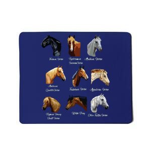 Horse Breeds Equestrian Horseback Riding Gift Mousepad