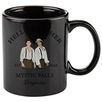Hello Brother Est 1864 Mystic Falls Virginia Salvatore 11oz C Handle Ceramic Mug
