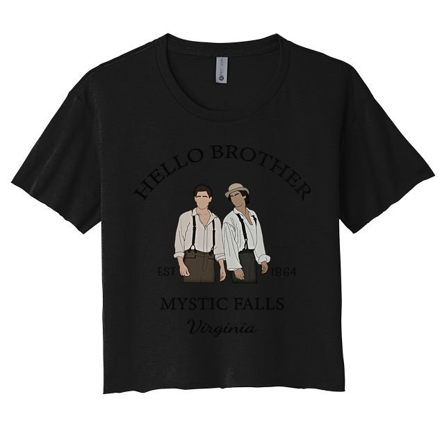 Hello Brother Est 1864 Mystic Falls Virginia Salvatore Crop Top