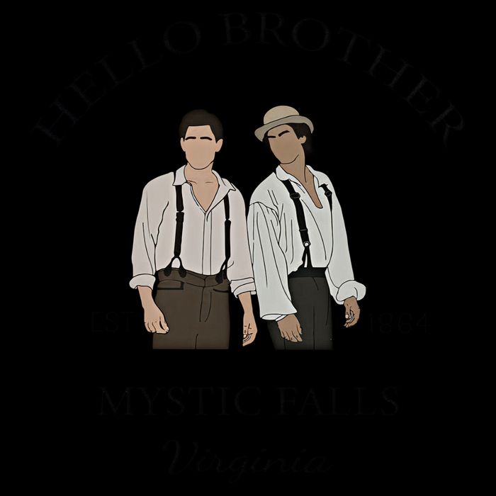 Hello Brother Est 1864 Mystic Falls Virginia Salvatore Womens T-Shirt