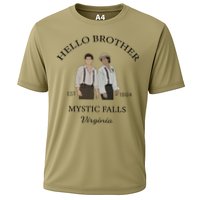 Hello Brother Est 1864 Mystic Falls Virginia Salvatore Cooling Performance Crew T-Shirt