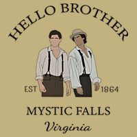 Hello Brother Est 1864 Mystic Falls Virginia Salvatore Cooling Performance Crew T-Shirt