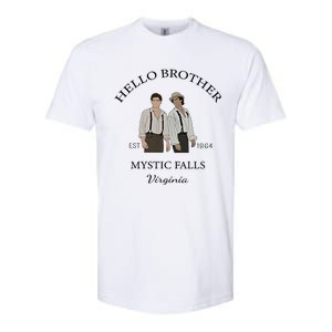 Hello Brother Est 1864 Mystic Falls Virginia Salvatore Softstyle CVC T-Shirt