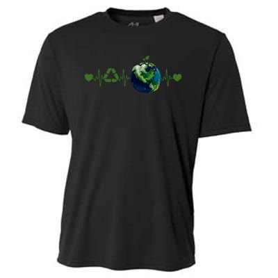 Heart Beat Earth Day Recycle Love Earth Day Anniversary 2024 Cooling Performance Crew T-Shirt