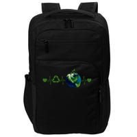 Heart Beat Earth Day Recycle Love Earth Day Anniversary 2024 Impact Tech Backpack