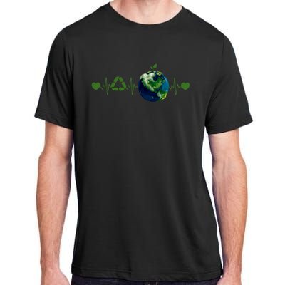 Heart Beat Earth Day Recycle Love Earth Day Anniversary 2024 Adult ChromaSoft Performance T-Shirt