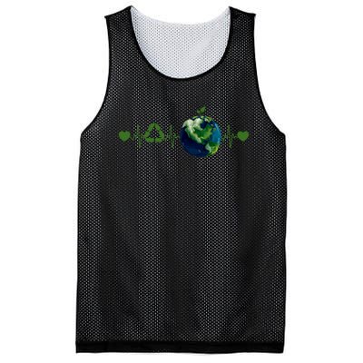 Heart Beat Earth Day Recycle Love Earth Day Anniversary 2024 Mesh Reversible Basketball Jersey Tank