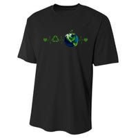 Heart Beat Earth Day Recycle Love Earth Day Anniversary 2024 Performance Sprint T-Shirt