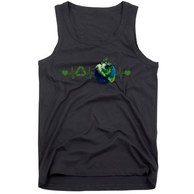 Heart Beat Earth Day Recycle Love Earth Day Anniversary 2024 Tank Top