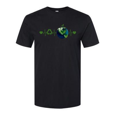 Heart Beat Earth Day Recycle Love Earth Day Anniversary 2024 Softstyle® CVC T-Shirt