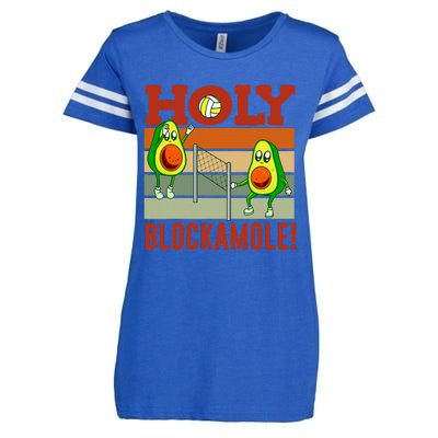 Holy Blockamole Funny Volleyball Match Block Avocado Enza Ladies Jersey Football T-Shirt