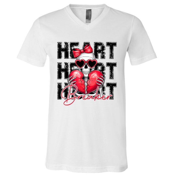 Heart Breaker Funny Couple Cute Matching Couple V-Neck T-Shirt