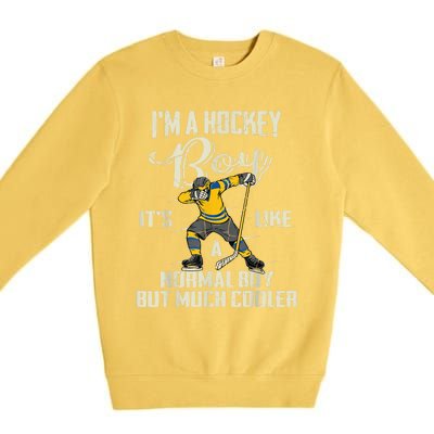 Hockey Boy Funny Gift Funny Dabbing Player Gift Boys Kids Bzr Great Gift Premium Crewneck Sweatshirt