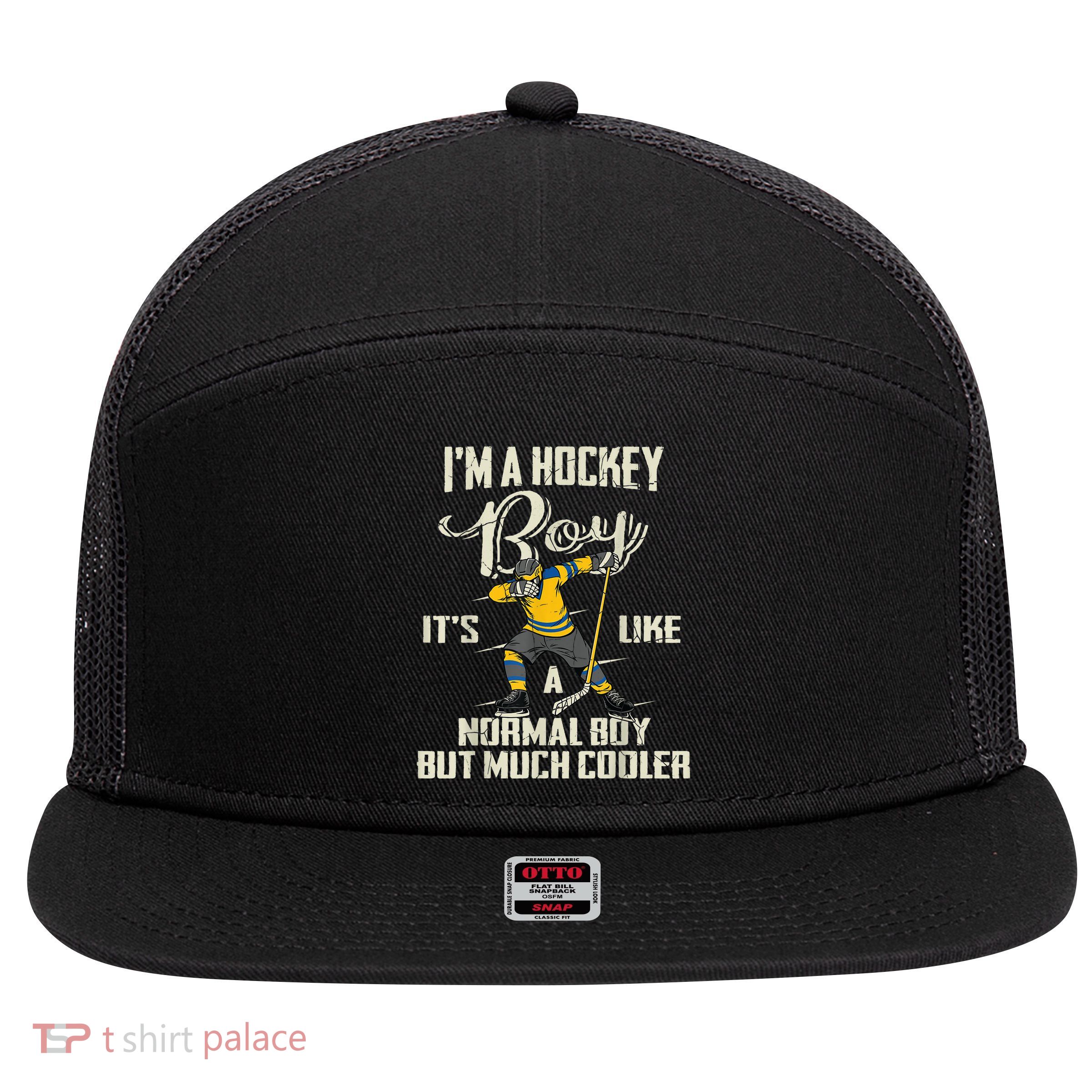 Hockey Boy Funny Gift Funny Dabbing Player Gift Boys Kids Bzr Great Gift 7 Panel Mesh Trucker Snapback Hat