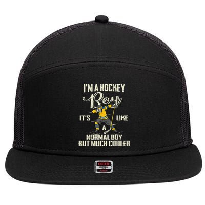 Hockey Boy Funny Gift Funny Dabbing Player Gift Boys Kids Bzr Great Gift 7 Panel Mesh Trucker Snapback Hat