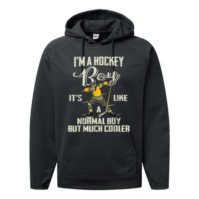 Hockey Boy Funny Gift Funny Dabbing Player Gift Boys Kids Bzr Great Gift Performance Fleece Hoodie