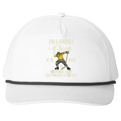 Hockey Boy Funny Gift Funny Dabbing Player Gift Boys Kids Bzr Great Gift Snapback Five-Panel Rope Hat