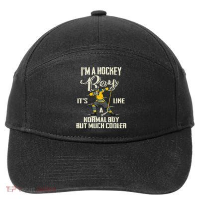 Hockey Boy Funny Gift Funny Dabbing Player Gift Boys Kids Bzr Great Gift 7-Panel Snapback Hat