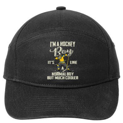 Hockey Boy Funny Gift Funny Dabbing Player Gift Boys Kids Bzr Great Gift 7-Panel Snapback Hat