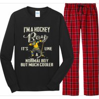 Hockey Boy Funny Gift Funny Dabbing Player Gift Boys Kids Bzr Great Gift Long Sleeve Pajama Set