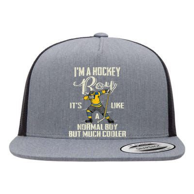 Hockey Boy Funny Gift Funny Dabbing Player Gift Boys Kids Bzr Great Gift Flat Bill Trucker Hat