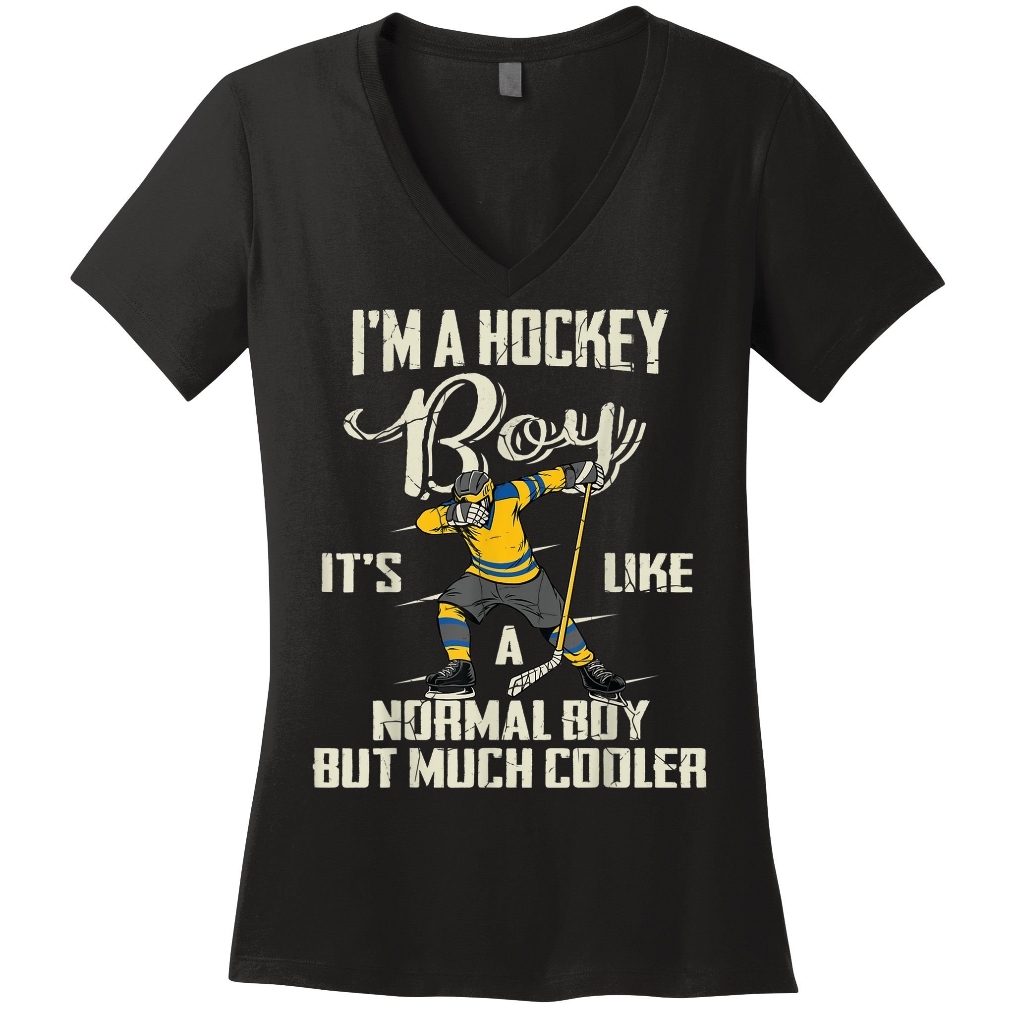 Hockey Boy Funny Gift Funny Dabbing Player Gift Boys Kids Bzr Great Gift Women's V-Neck T-Shirt