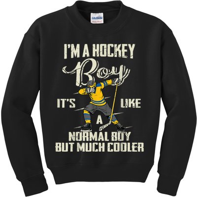 Hockey Boy Funny Gift Funny Dabbing Player Gift Boys Kids Bzr Great Gift Kids Sweatshirt