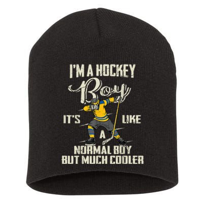 Hockey Boy Funny Gift Funny Dabbing Player Gift Boys Kids Bzr Great Gift Short Acrylic Beanie