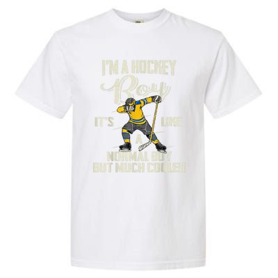 Hockey Boy Funny Gift Funny Dabbing Player Gift Boys Kids Bzr Great Gift Garment-Dyed Heavyweight T-Shirt