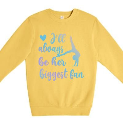 Her Biggest Fan Gymnastics Mom Of Gymnast Mama Cute Gift Premium Crewneck Sweatshirt