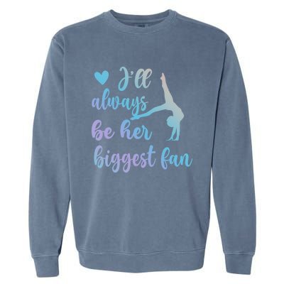 Her Biggest Fan Gymnastics Mom Of Gymnast Mama Cute Gift Garment-Dyed Sweatshirt