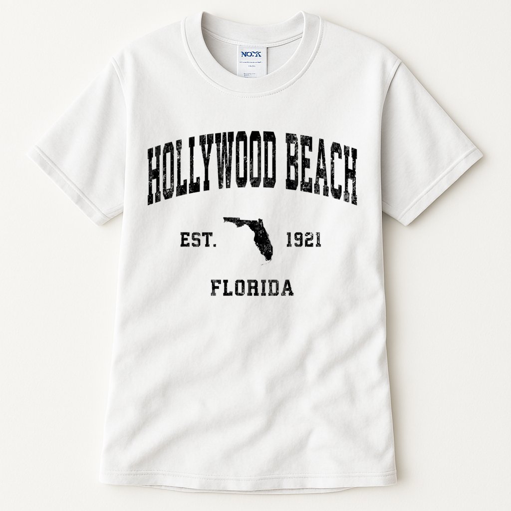 Hollywood Beach Florida Fl Vintage Established Athletic Sports Design Tall T-Shirt