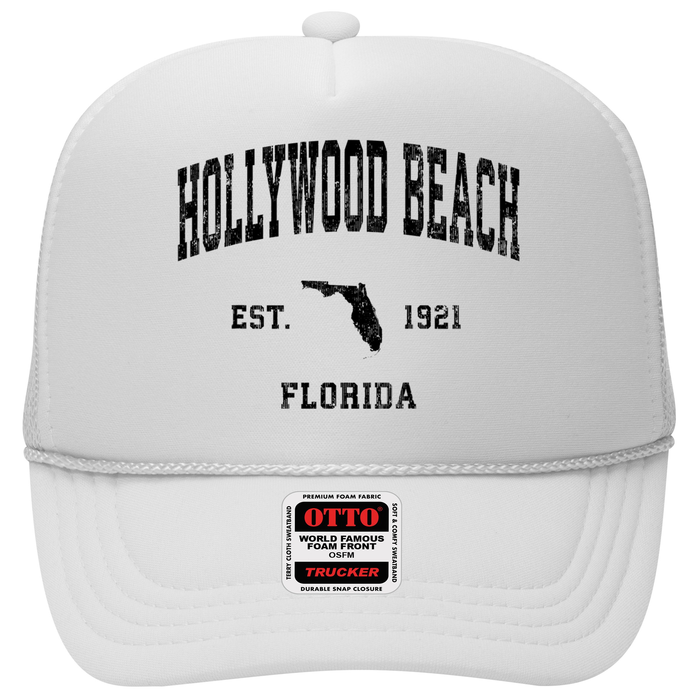 Hollywood Beach Florida Fl Vintage Established Athletic Sports Design Hat