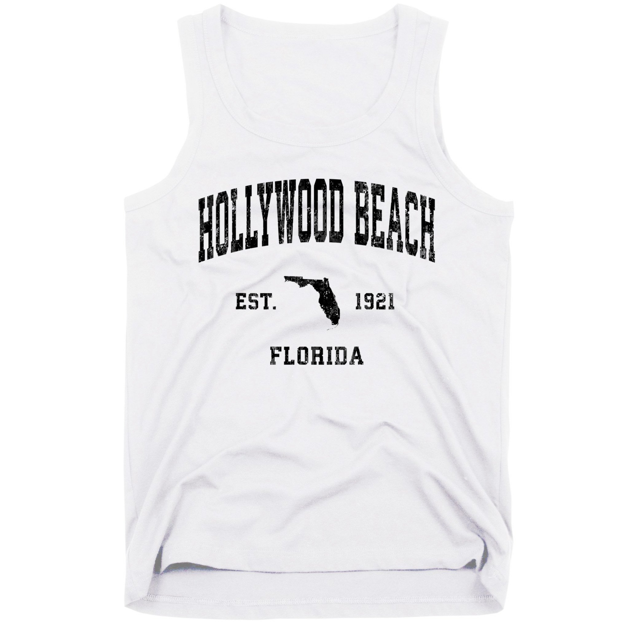 Hollywood Beach Florida Fl Vintage Established Athletic Sports Design Tank Top