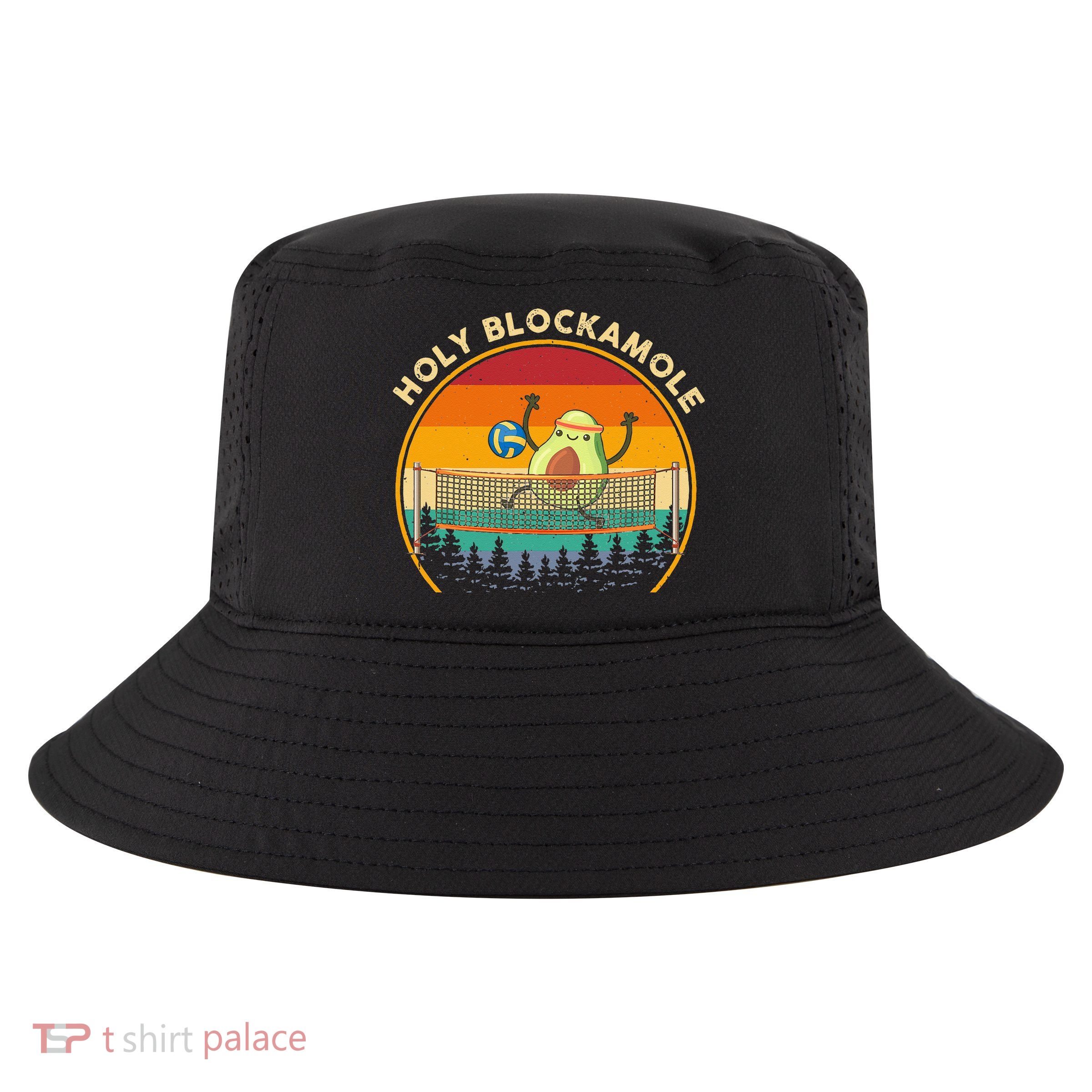 Holy Blockamole Funny Vintage Volleyball Block Avocado Cool Comfort Performance Bucket Hat