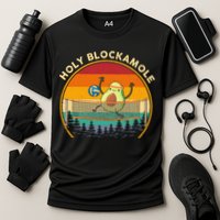 Holy Blockamole Funny Vintage Volleyball Block Avocado Performance Shirt