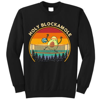 Holy Blockamole Funny Vintage Volleyball Block Avocado Sweatshirt