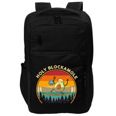 Holy Blockamole Funny Vintage Volleyball Block Avocado Impact Tech Backpack