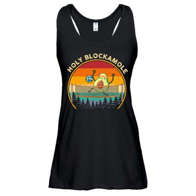 Holy Blockamole Funny Vintage Volleyball Block Avocado Ladies Essential Flowy Tank