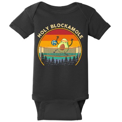 Holy Blockamole Funny Vintage Volleyball Block Avocado Baby Bodysuit