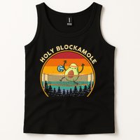 Holy Blockamole Funny Vintage Volleyball Block Avocado Tank Top