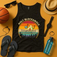 Holy Blockamole Funny Vintage Volleyball Block Avocado Tank Top