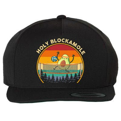 Holy Blockamole Funny Vintage Volleyball Block Avocado Wool Snapback Cap